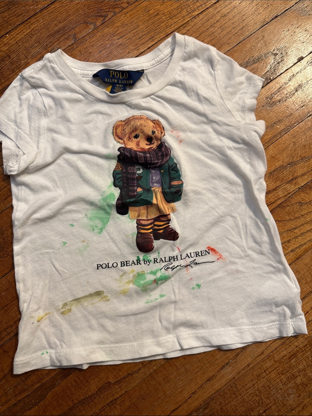 Polo by Ralph Lauren White Tee with Polo Bear Graphic